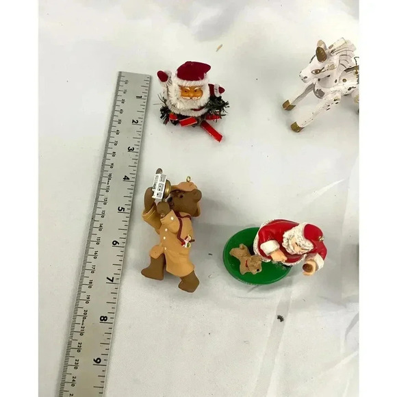 10x VTG Holiday Ornaments Christmas Santa Unicorn Wooden Figures Collectibles - Picture 2 of 11
